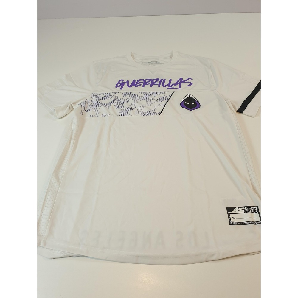 Los Angeles Guerrillas Shirt Mens Large White Purple Call of Duty Esports Kit